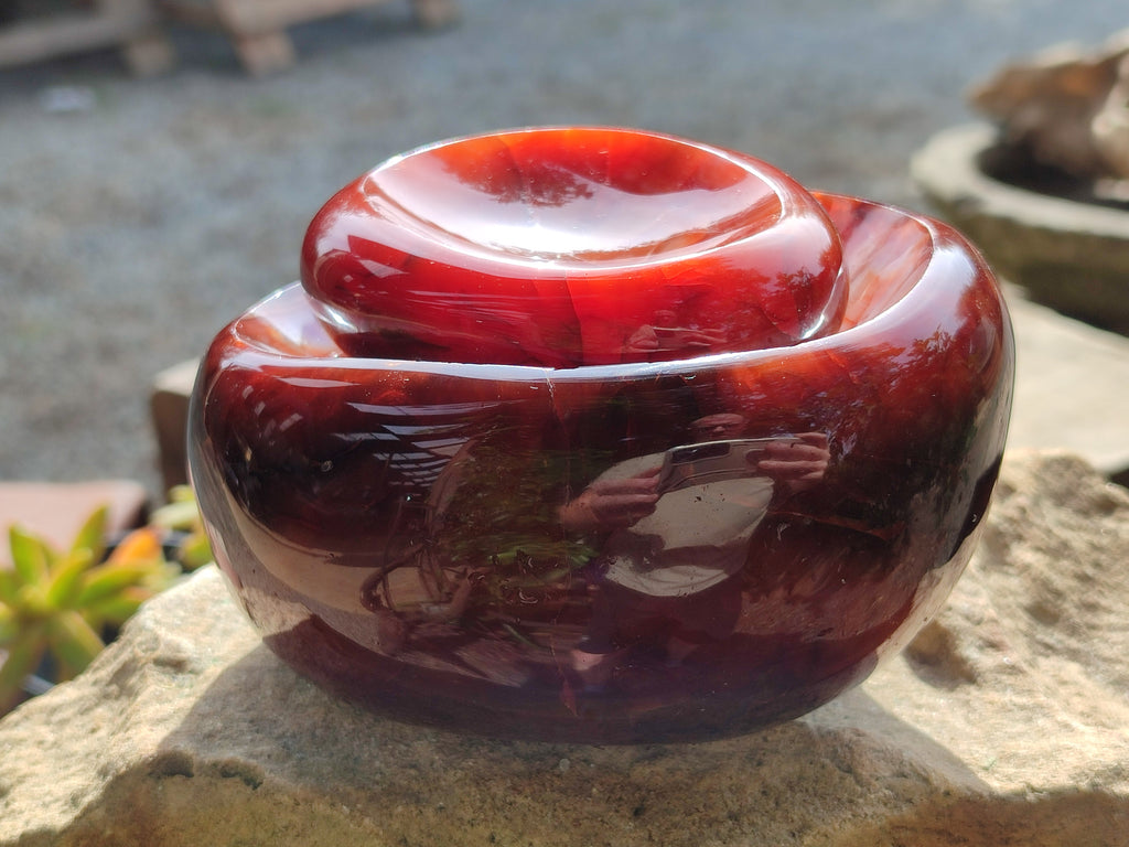 Polished Carnelian Agate Bowls x 2 From Madagascar - Toprock Gemstones and Minerals 