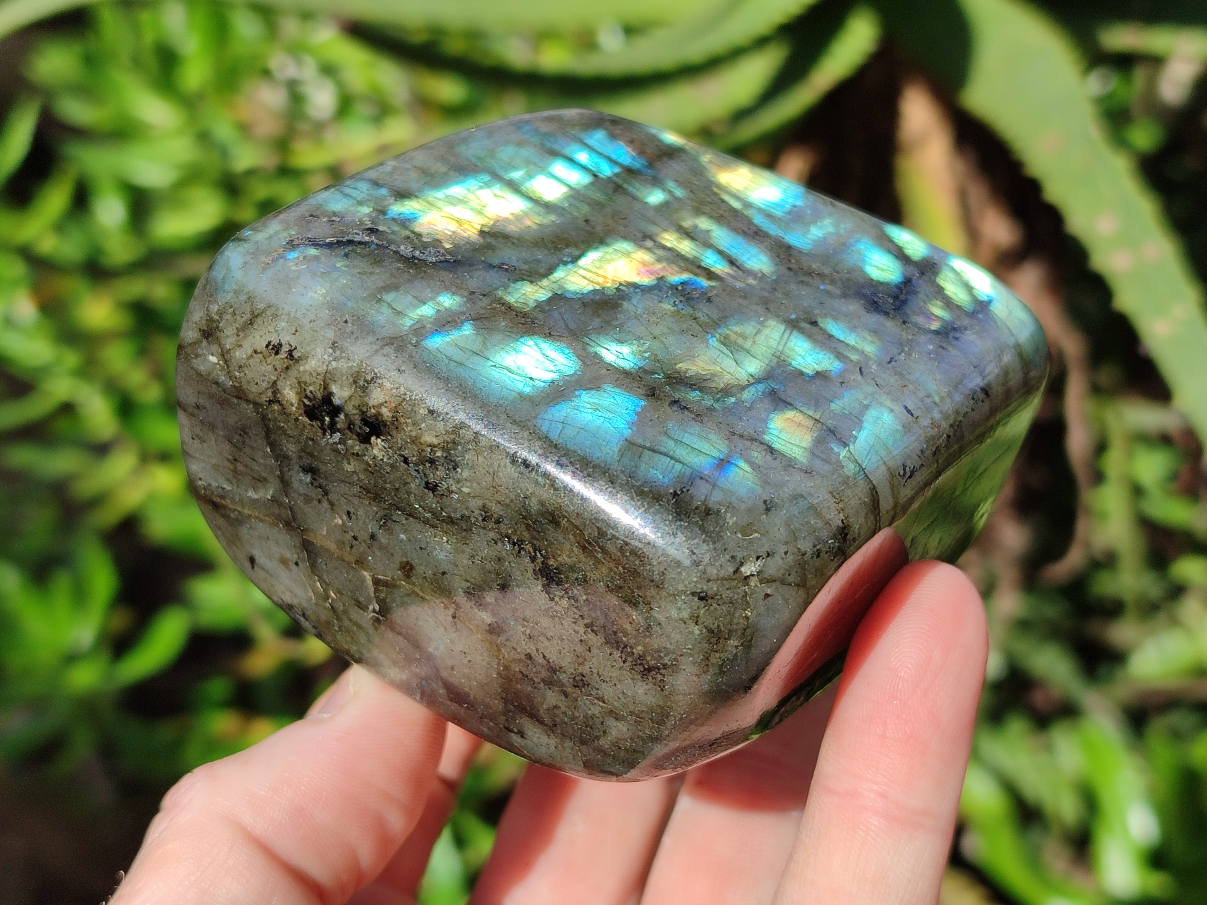 Polished Purple, Gold and Blue Flash Labradorite Standing Free Forms x 4 From Tulear, Madagascar - Toprock Gemstones and Minerals 