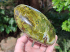 Polished Green Opal Standing Free Forms x 2 From Betroka, Madagascar - Toprock Gemstones and Minerals 