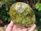 Polished Green Opal Standing Free Forms x 2 From Betroka, Madagascar - Toprock Gemstones and Minerals 