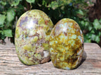 Polished Green Opal Standing Free Forms x 2 From Betroka, Madagascar - Toprock Gemstones and Minerals 