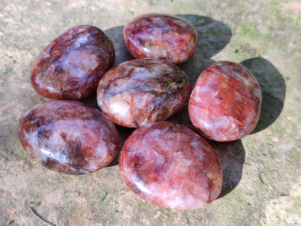 Polished Red Hematoid Quartz Palm Stones x 24 From Ambatondrazaka, Madagascar - Toprock Gemstones and Minerals 