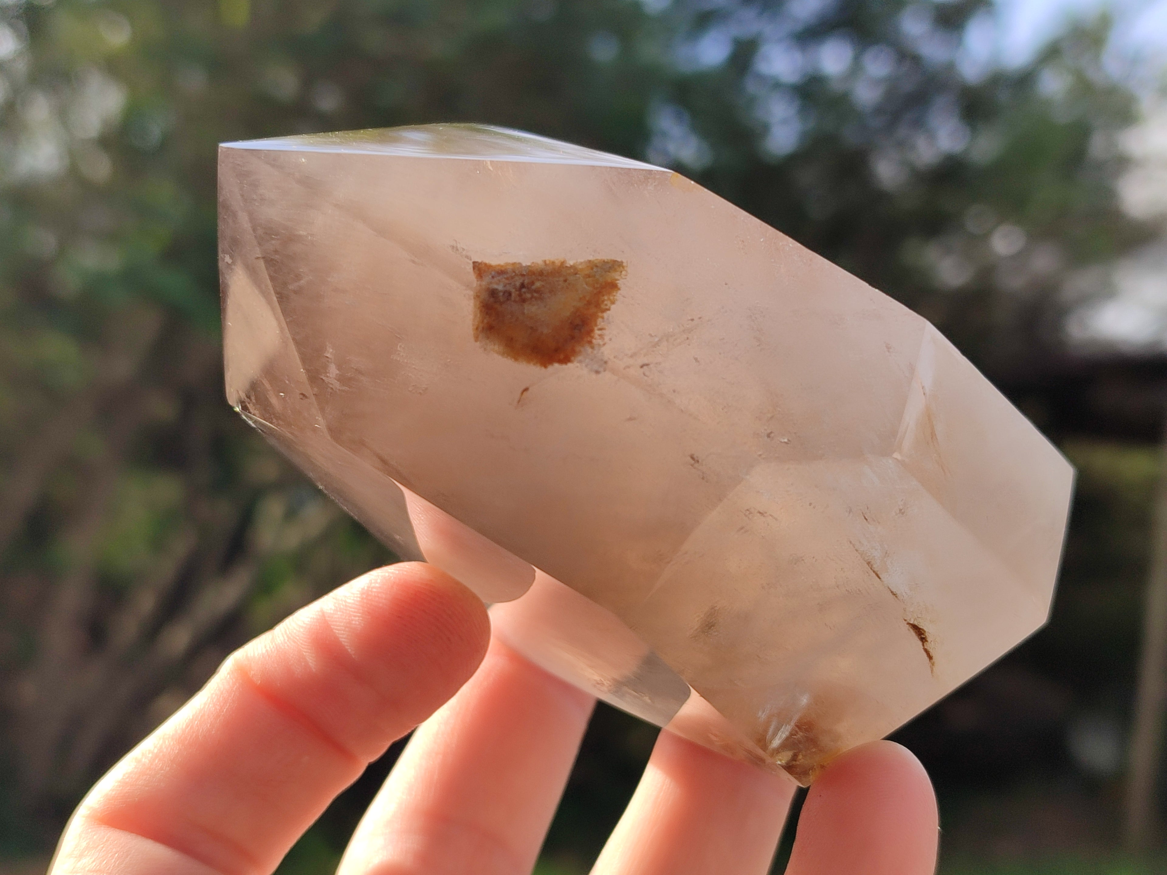 Polished Phantom Chlorite Moss and Zoned Smokey Quartz Crystals x 2 From Madagascar - Toprock Gemstones and Minerals 