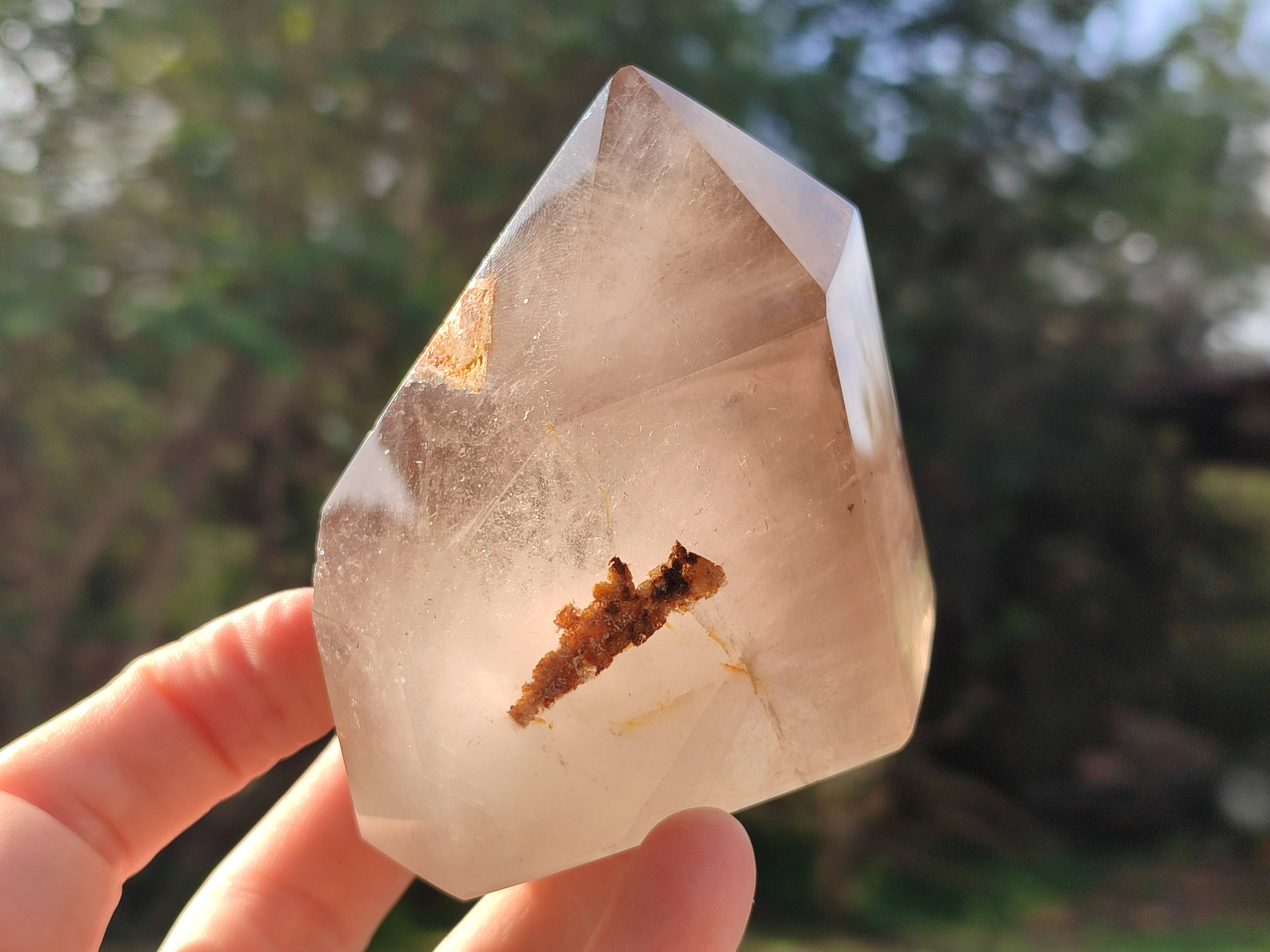 Polished Phantom Chlorite Moss and Zoned Smokey Quartz Crystals x 2 From Madagascar - Toprock Gemstones and Minerals 