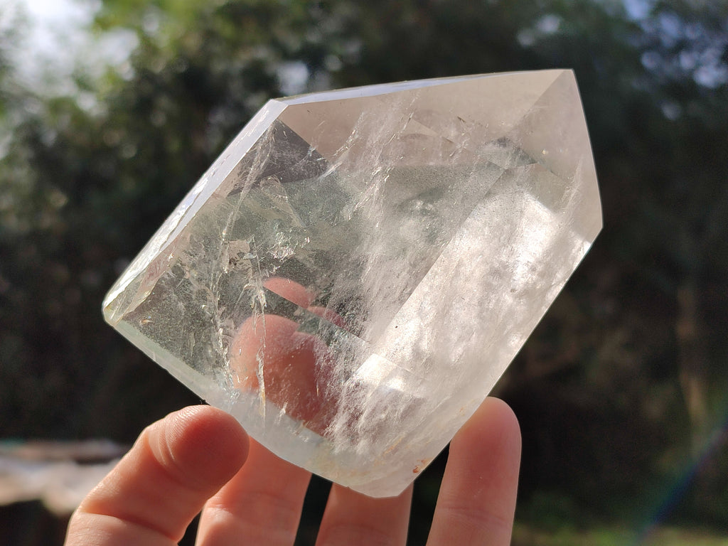 Polished Phantom Chlorite Moss and Zoned Smokey Quartz Crystals x 2 From Madagascar - Toprock Gemstones and Minerals 