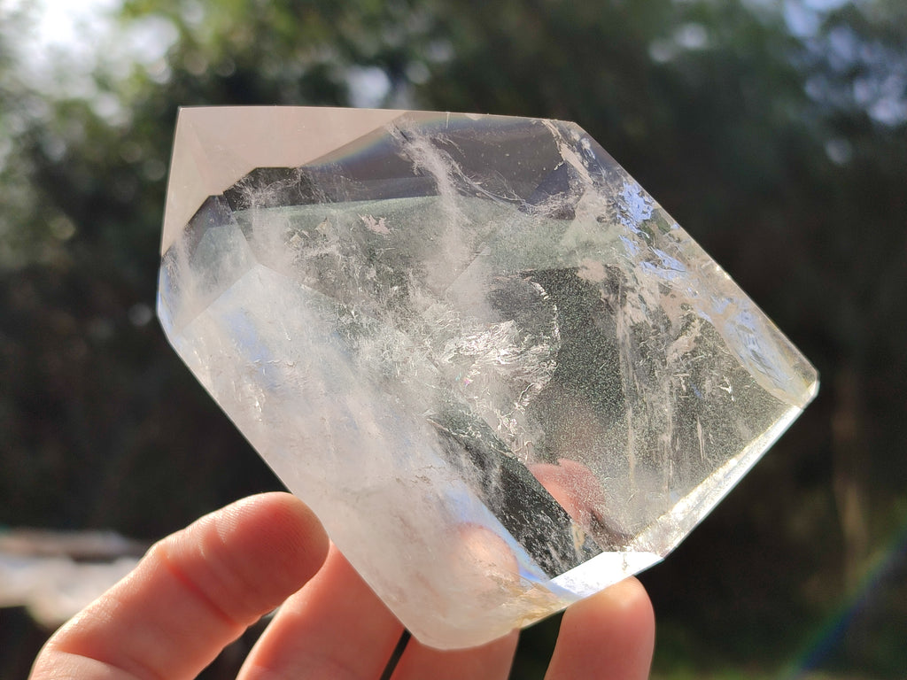 Polished Phantom Chlorite Moss and Zoned Smokey Quartz Crystals x 2 From Madagascar - Toprock Gemstones and Minerals 