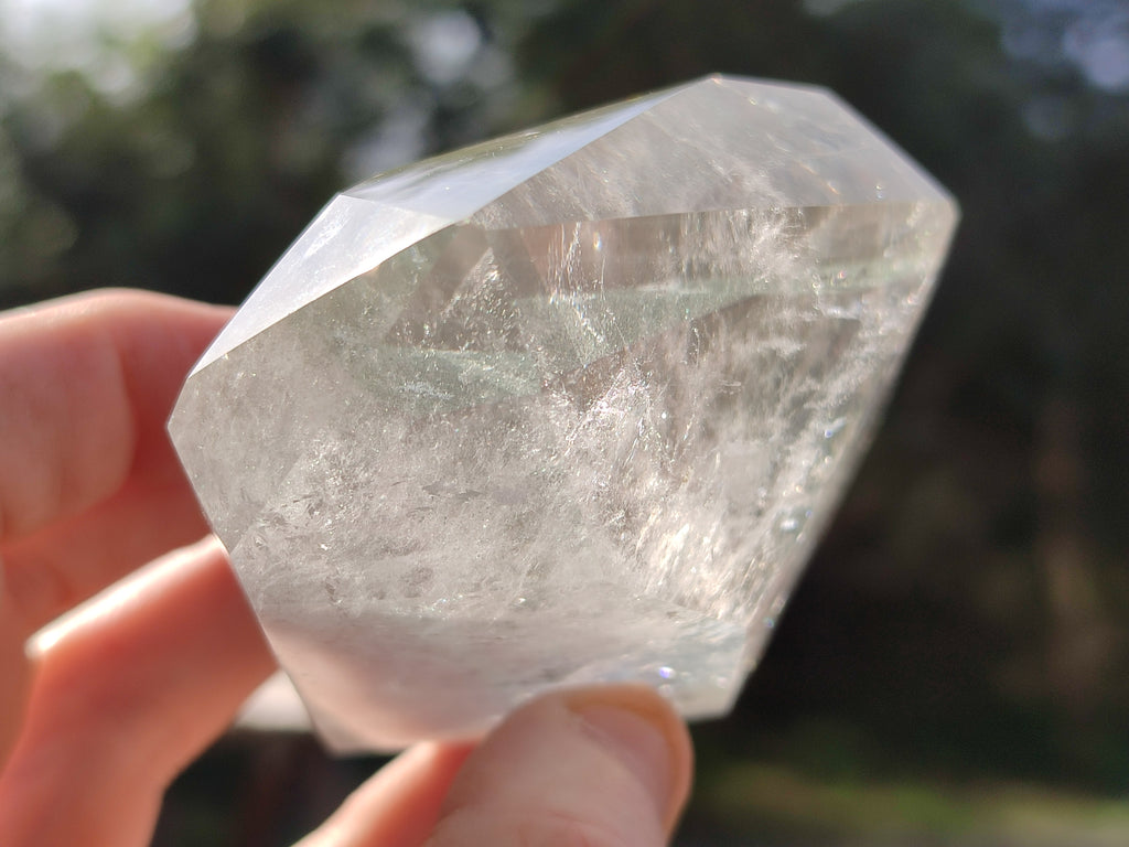 Polished Phantom Chlorite Moss and Zoned Smokey Quartz Crystals x 2 From Madagascar - Toprock Gemstones and Minerals 