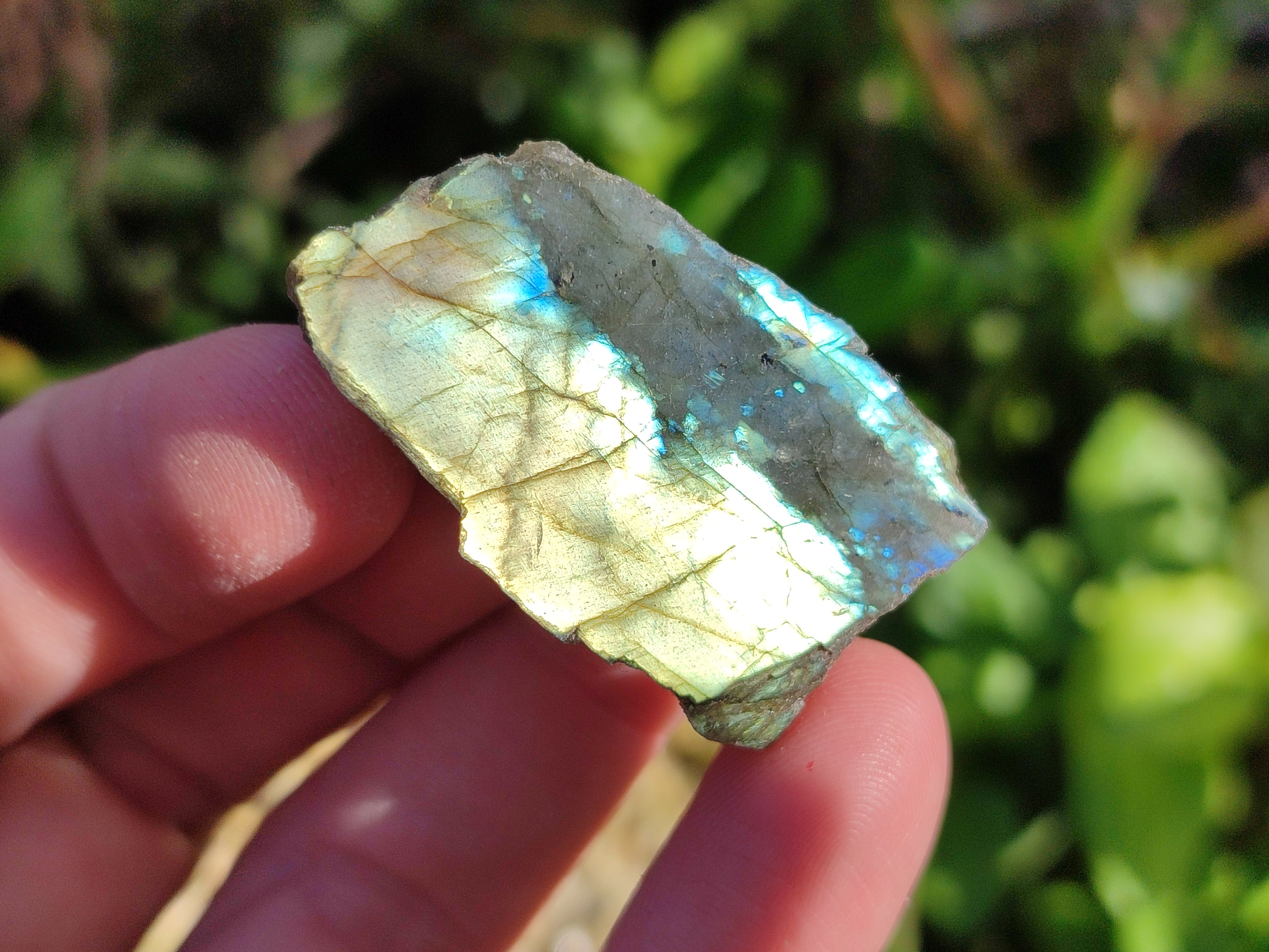 Polished On One Side Small Labradorite Plates x 70 From Tulear, Madagascar - Toprock Gemstones and Minerals 