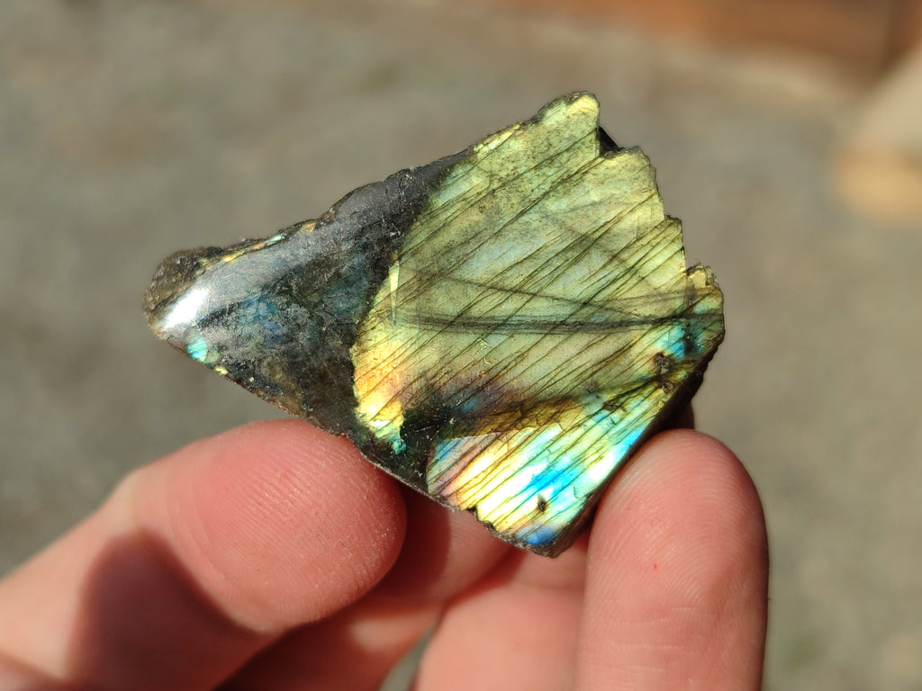 Polished On One Side Small Labradorite Plates x 70 From Tulear, Madagascar - Toprock Gemstones and Minerals 