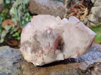 Natural Red Hematoid Quartz Clusters x 2 From Karoi, Zimbabwe