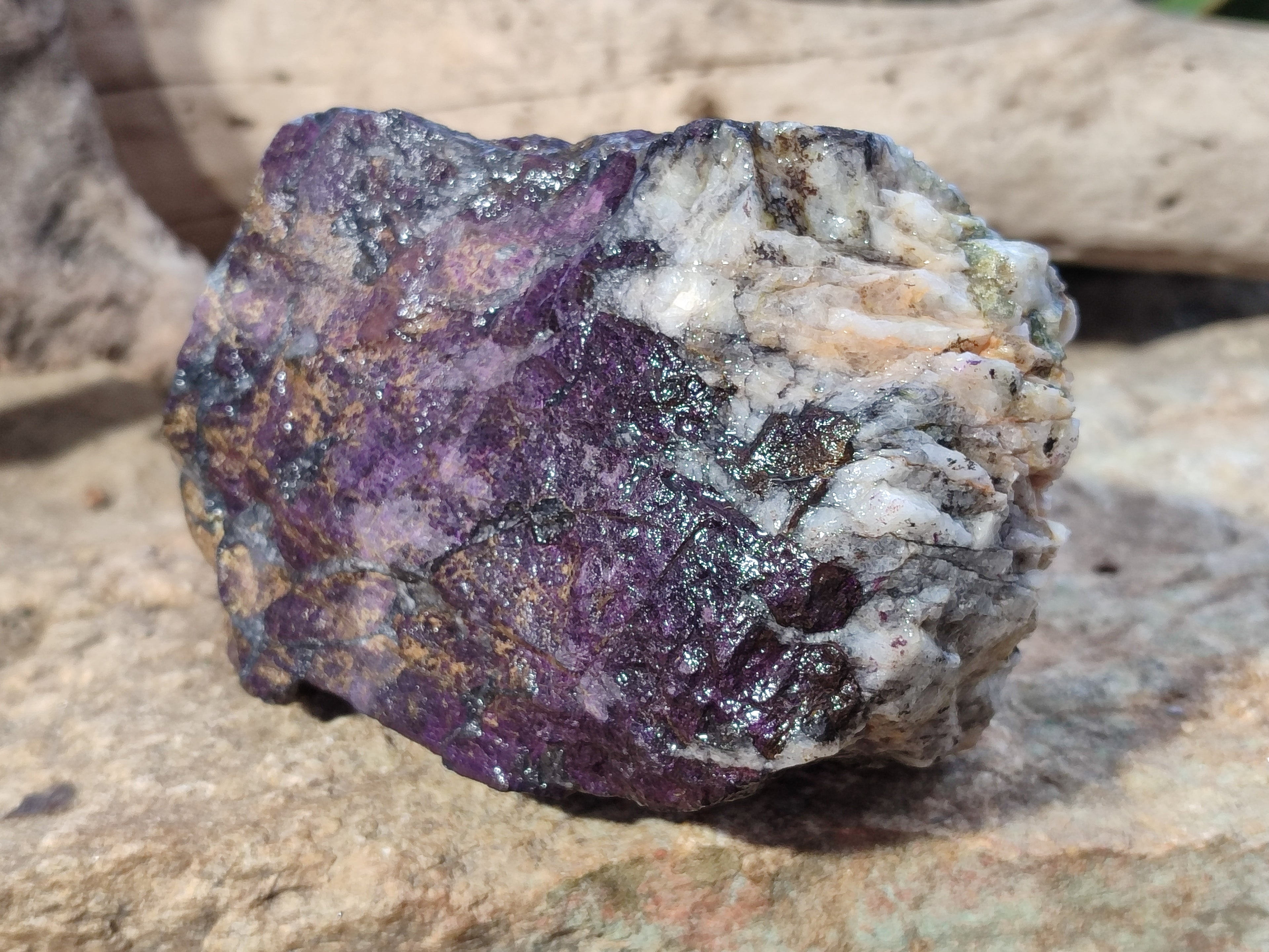 Natural Metallic Purpurite Cobbed Specimens x 3 From Erongo, Namibia - Toprock Gemstones and Minerals 