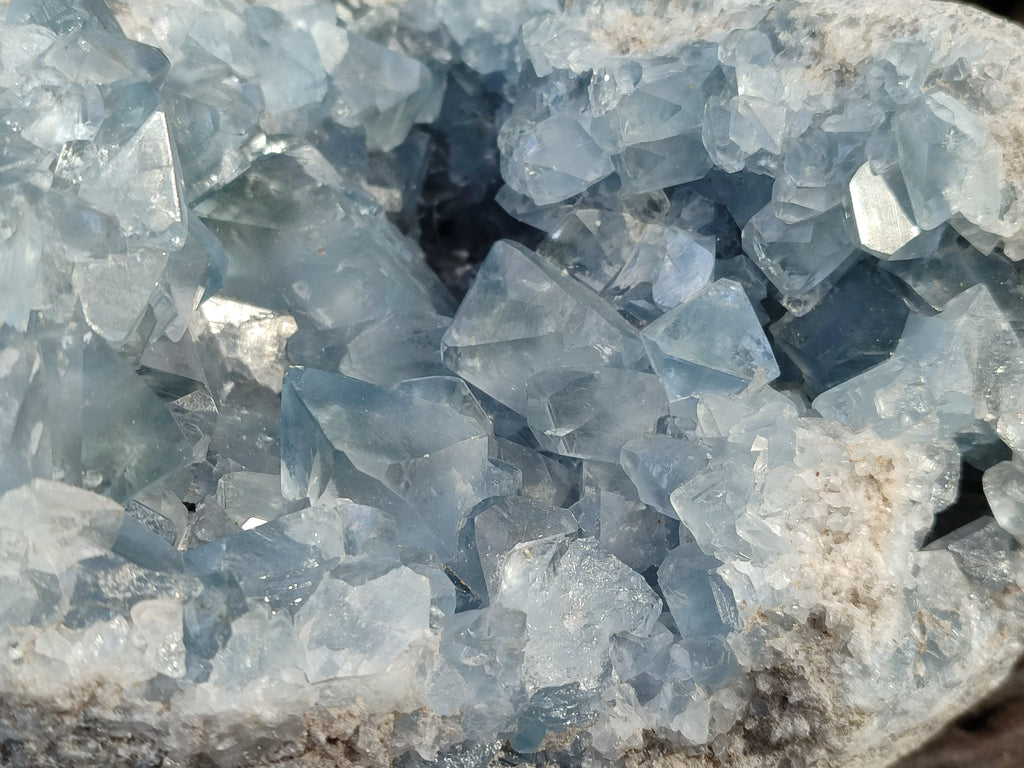 Natural Celestite Geode Specimens x 1 From Sakoany, Madagascar - Toprock Gemstones and Minerals 