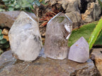 Polished Smokey Amethyst Clear Quartz Inclusion Crystals x 3 From Madagascar - Toprock Gemstones and Minerals 