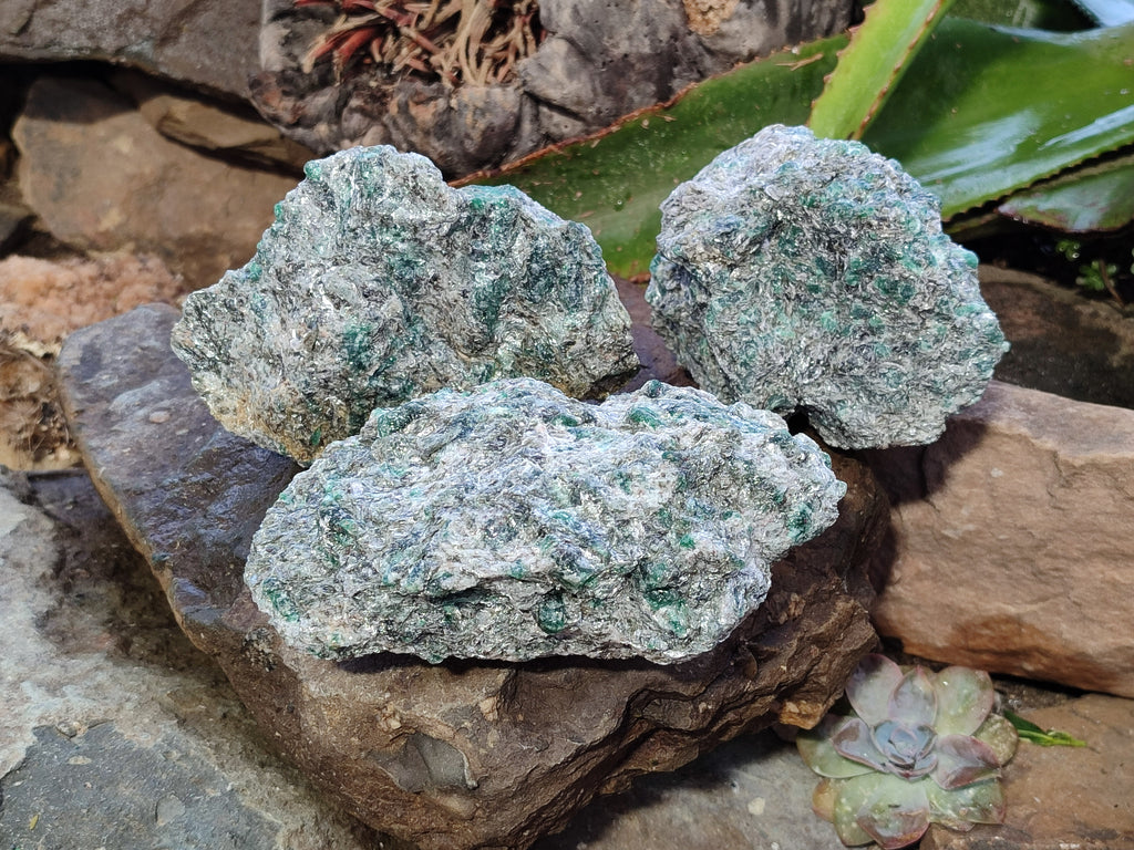 Natural Emerald Mica In Matrix Cobbed Specimens x 5 From Mutoko, Zimbabwe - Toprock Gemstones and Minerals 