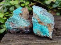 Natural Shattuckite with Chrysocolla and Malachite Cutting Material x 12 From Namibia
