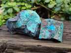 Natural Shattuckite with Chrysocolla and Malachite Cutting Material x 12 From Namibia - Toprock Gemstones and Minerals 