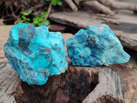 Natural Shattuckite with Chrysocolla and Malachite Cutting Material x 12 From Namibia