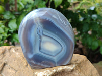 Polished Banded Agate Standing Free Forms x 3 From Madagascar - Toprock Gemstones and Minerals 