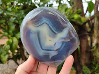 Polished Banded Agate Standing Free Forms x 3 From Madagascar - Toprock Gemstones and Minerals 