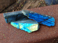 Polished On One Side Labradorite Plates x 35 From Tulear, Madagascar - Toprock Gemstones and Minerals 