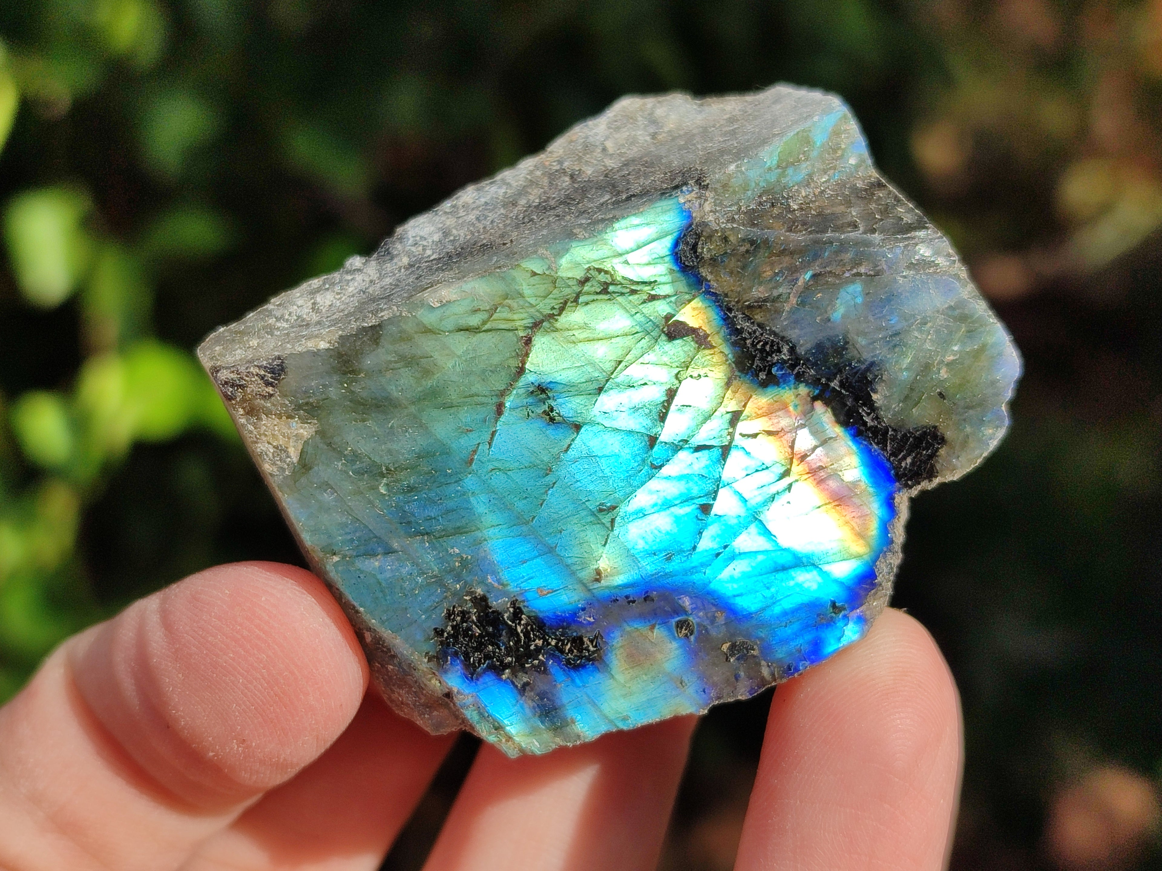 Polished On One Side Labradorite Plates x 35 From Tulear, Madagascar - Toprock Gemstones and Minerals 