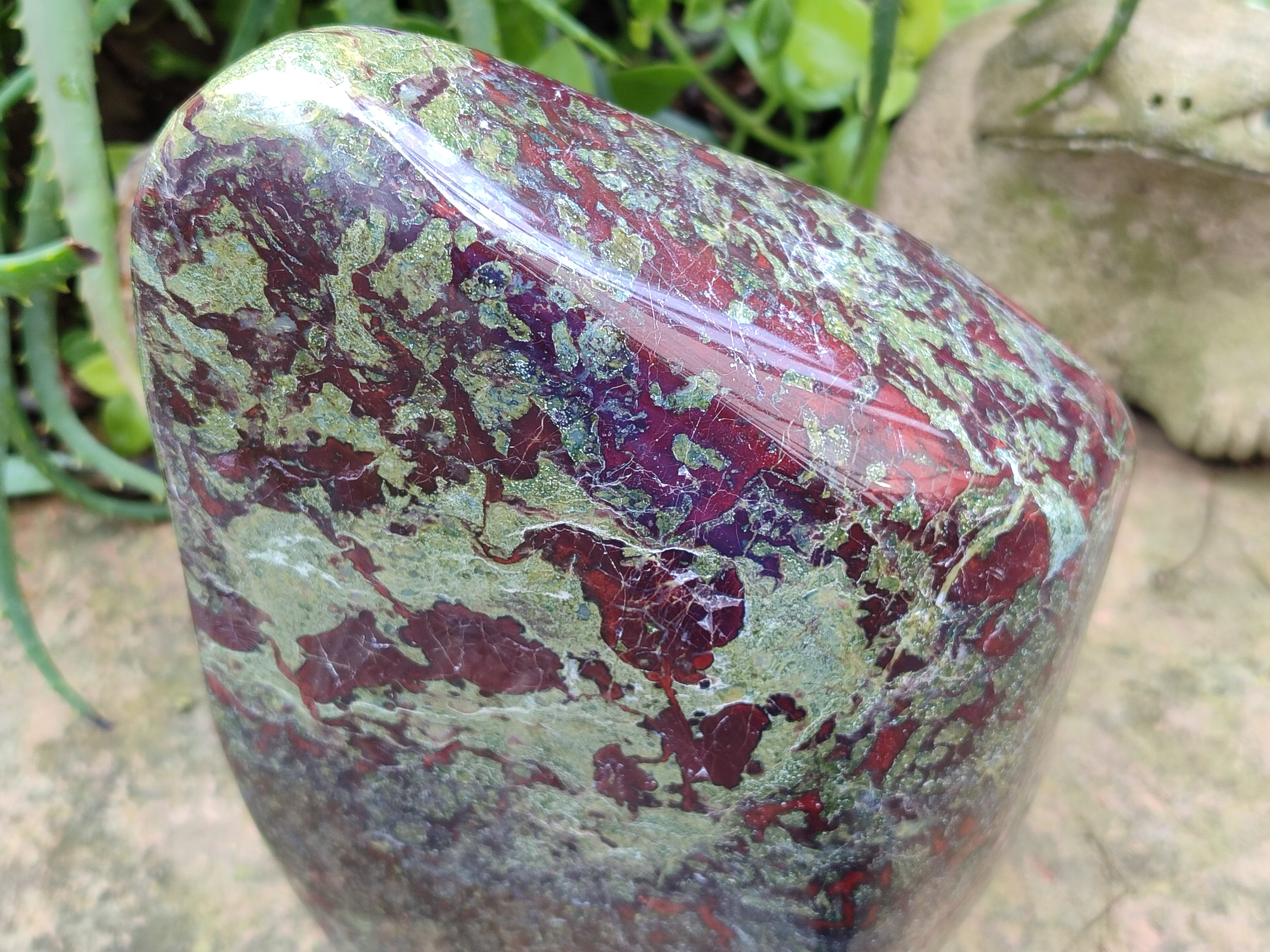 Polished Bastite Dragons Blood Stone Standing Free Form x 1 From Tshipise, South Africa - Toprock Gemstones and Minerals 