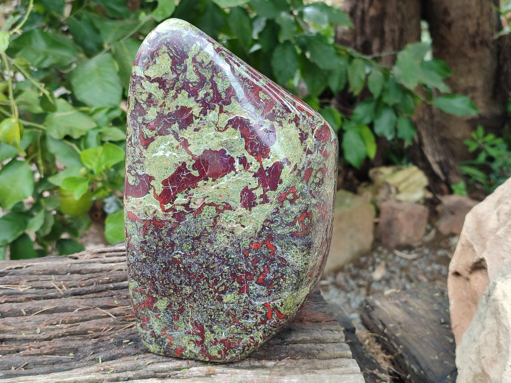 Polished Bastite Dragons Blood Stone Standing Free Form x 1 From Tshipise, South Africa - Toprock Gemstones and Minerals 
