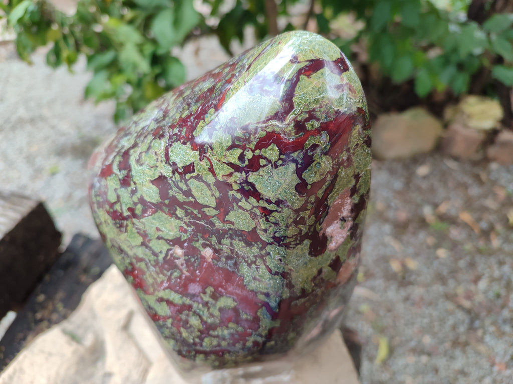 Polished Bastite Dragons Blood Stone Standing Free Form x 1 From Tshipise, South Africa - Toprock Gemstones and Minerals 