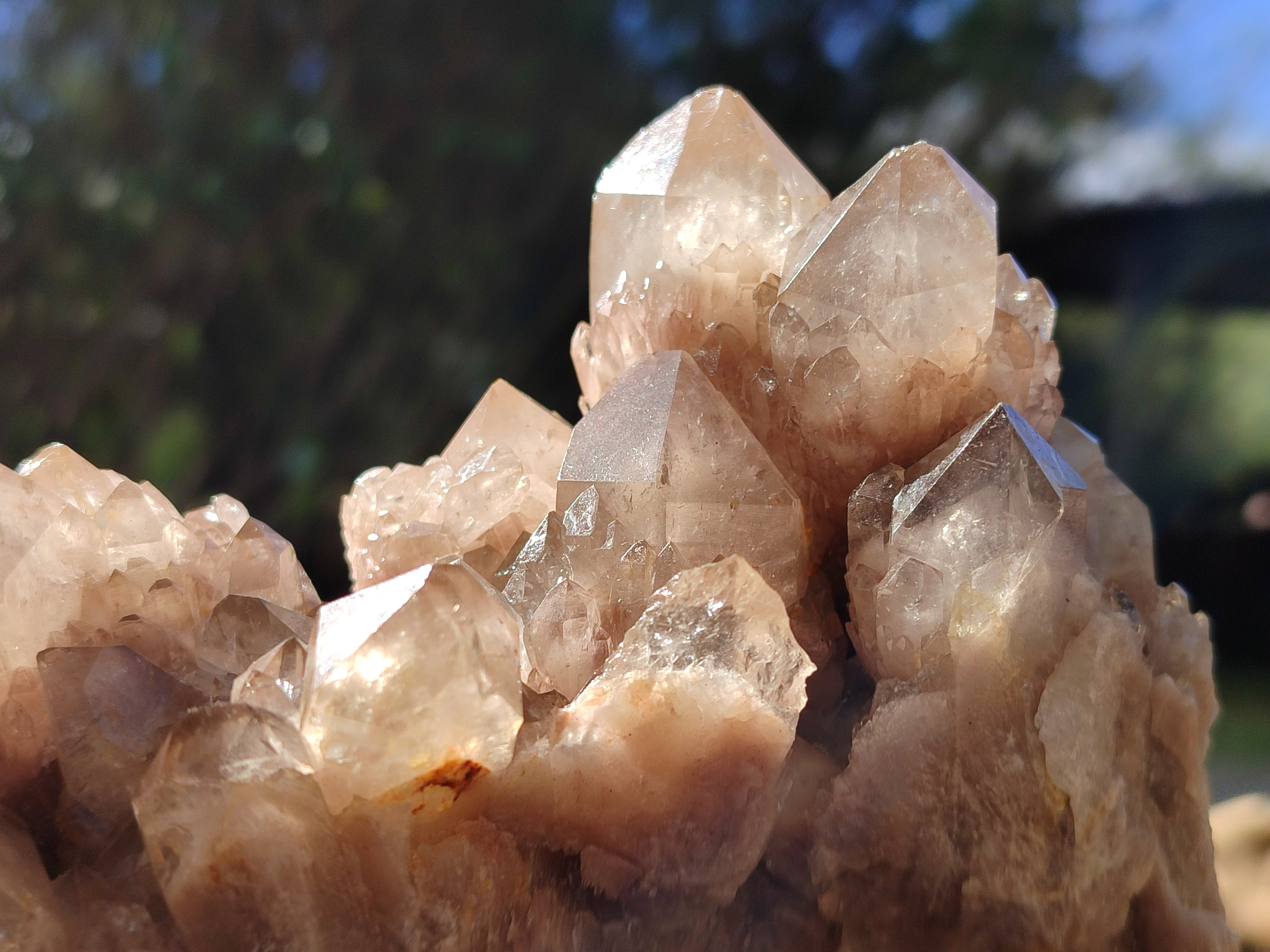 Natural Phantom Cascading Smokey Quartz Clusters x 2 From Luena, Congo - Toprock Gemstones and Minerals 