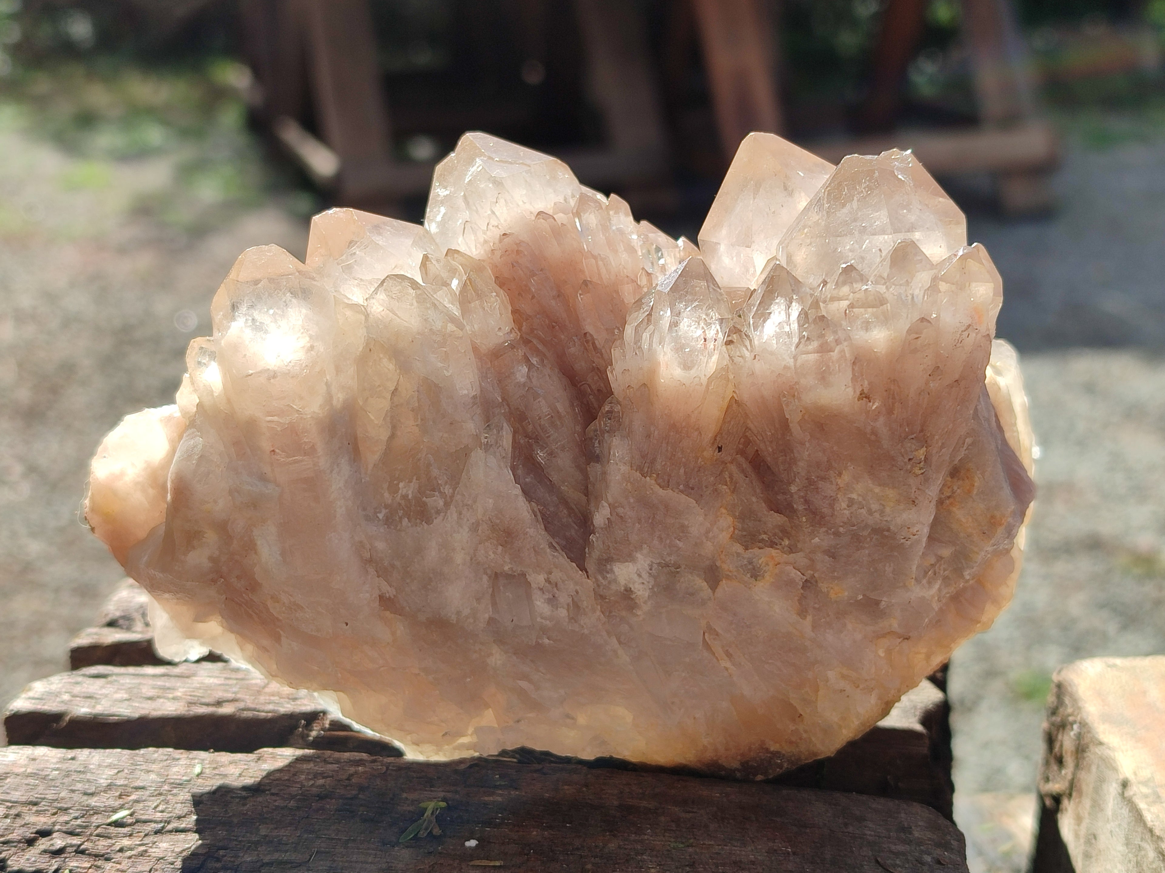 Natural Phantom Cascading Smokey Quartz Clusters x 2 From Luena, Congo - Toprock Gemstones and Minerals 