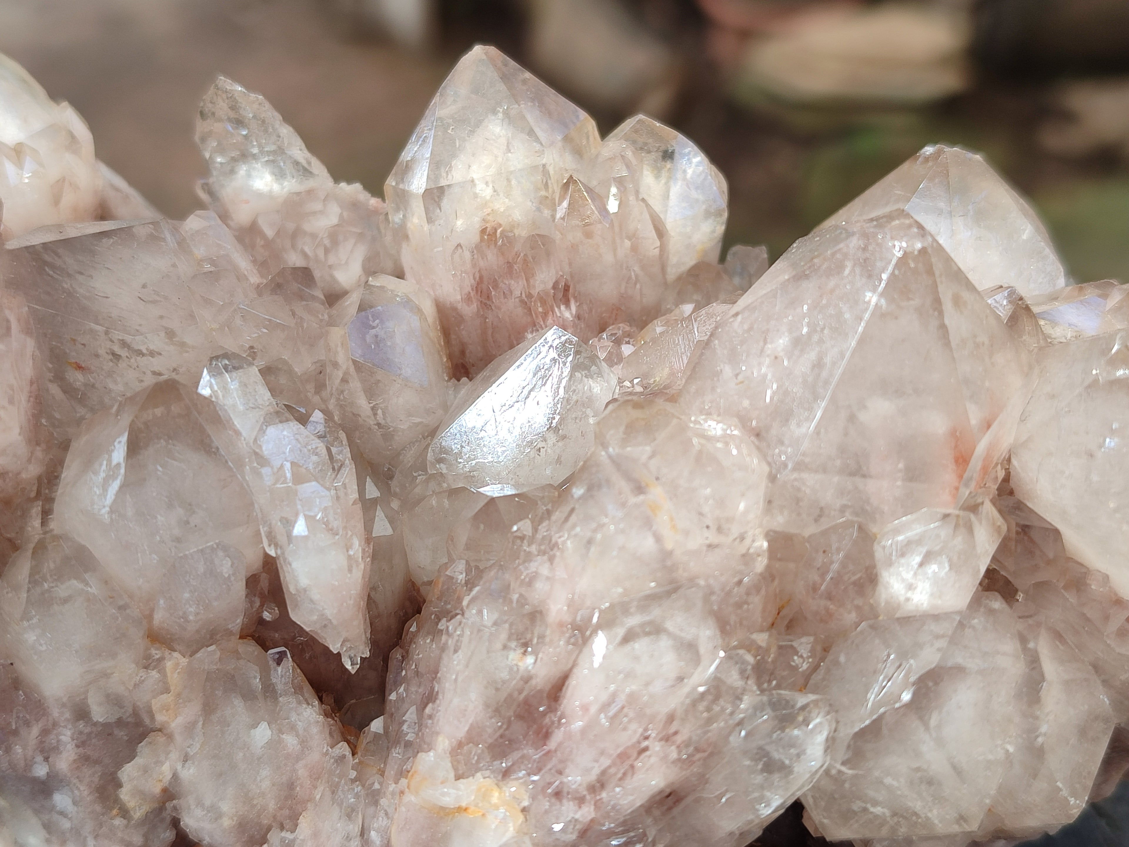 Natural Phantom Cascading Smokey Quartz Clusters x 2 From Luena, Congo - Toprock Gemstones and Minerals 