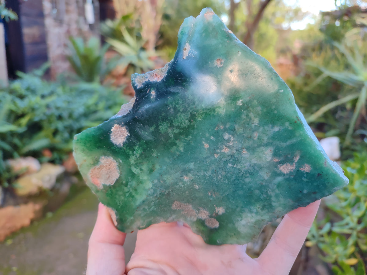 Polished On One Side Emerald Mtorolite Plates x 3 From Mutorashanga, Zimbabwe - Toprock Gemstones and Minerals 