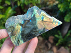 Polished On One Side Labradorite Plates x 12 From Tulear, Madagascar - Toprock Gemstones and Minerals 