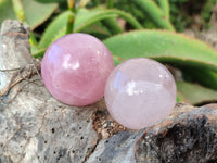 Polished Rose Quartz Spheres x 8 From Ambatondrazaka, Madagascar - Toprock Gemstones and Minerals 