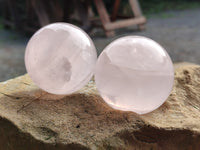 Polished Rose Quartz Spheres x 8 From Ambatondrazaka, Madagascar - Toprock Gemstones and Minerals 