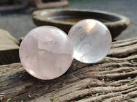 Polished Rose Quartz Spheres x 8 From Ambatondrazaka, Madagascar - Toprock Gemstones and Minerals 