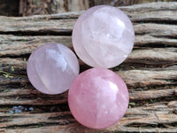 Polished Rose Quartz Spheres x 8 From Ambatondrazaka, Madagascar - Toprock Gemstones and Minerals 