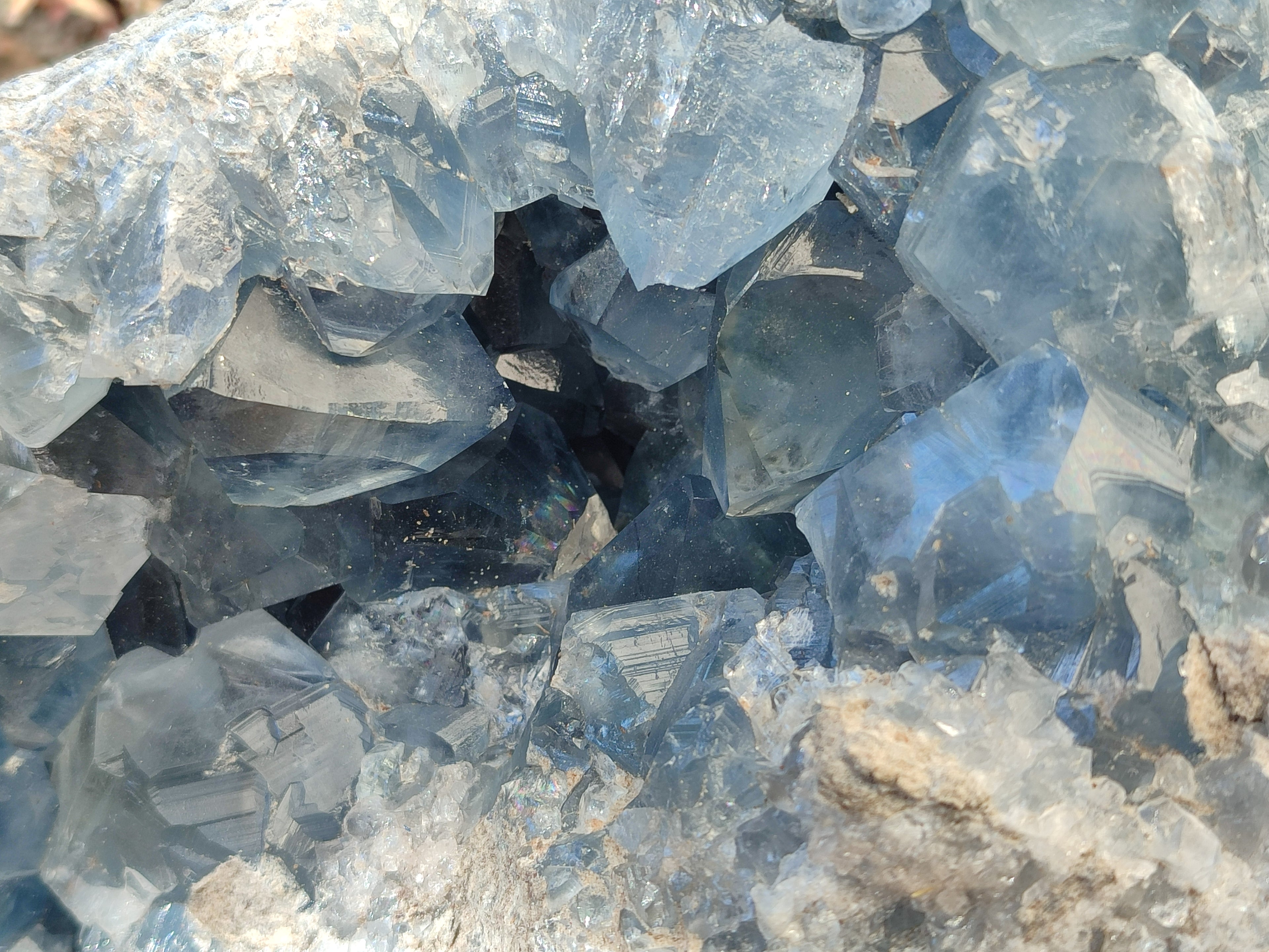 Natural Celestite Geode Specimens x 1 From Sakoany, Madagascar - Toprock Gemstones and Minerals 