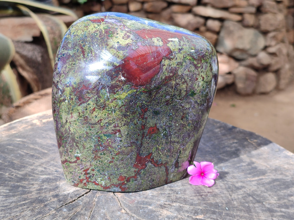 Polished Bastite Dragons Blood Stone Standing Free Form x 1 From Tshipise, South Africa - Toprock Gemstones and Minerals 