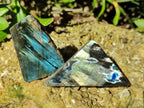 Polished On One Side Labradorite Plates x 35 From Tulear, Madagascar - Toprock Gemstones and Minerals 