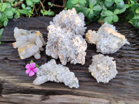 Natural Quartz and Smokey Quartz Clusters with Hyalite Opal on 3 Specimens x 6 From Erongo, Namibia - Toprock Gemstones and Minerals 