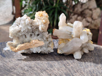 Natural Quartz and Smokey Quartz Clusters with Hyalite Opal on 3 Specimens x 6 From Erongo, Namibia - Toprock Gemstones and Minerals 