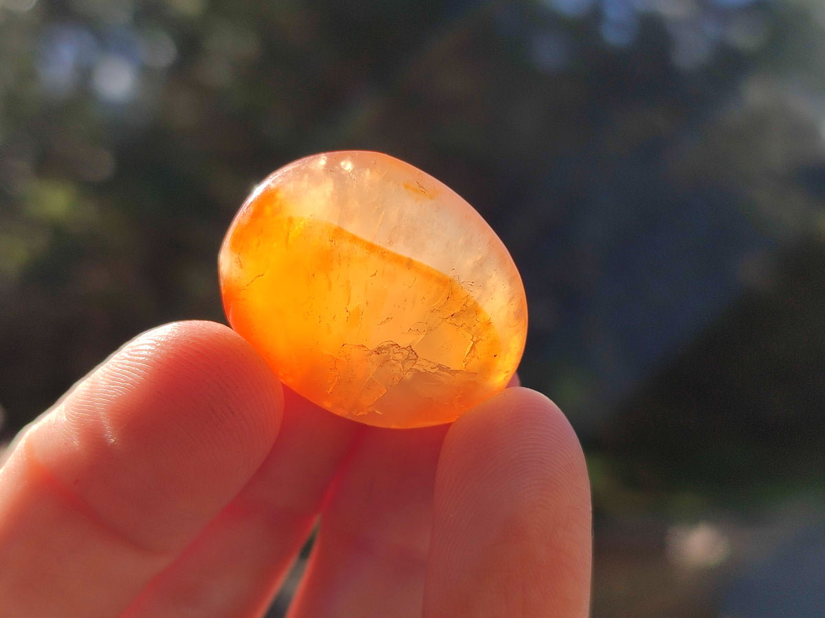 Polished Small Carnelian Agate "Jewellery" Palm Stones x 70 From Madagascar - Toprock Gemstones and Minerals 