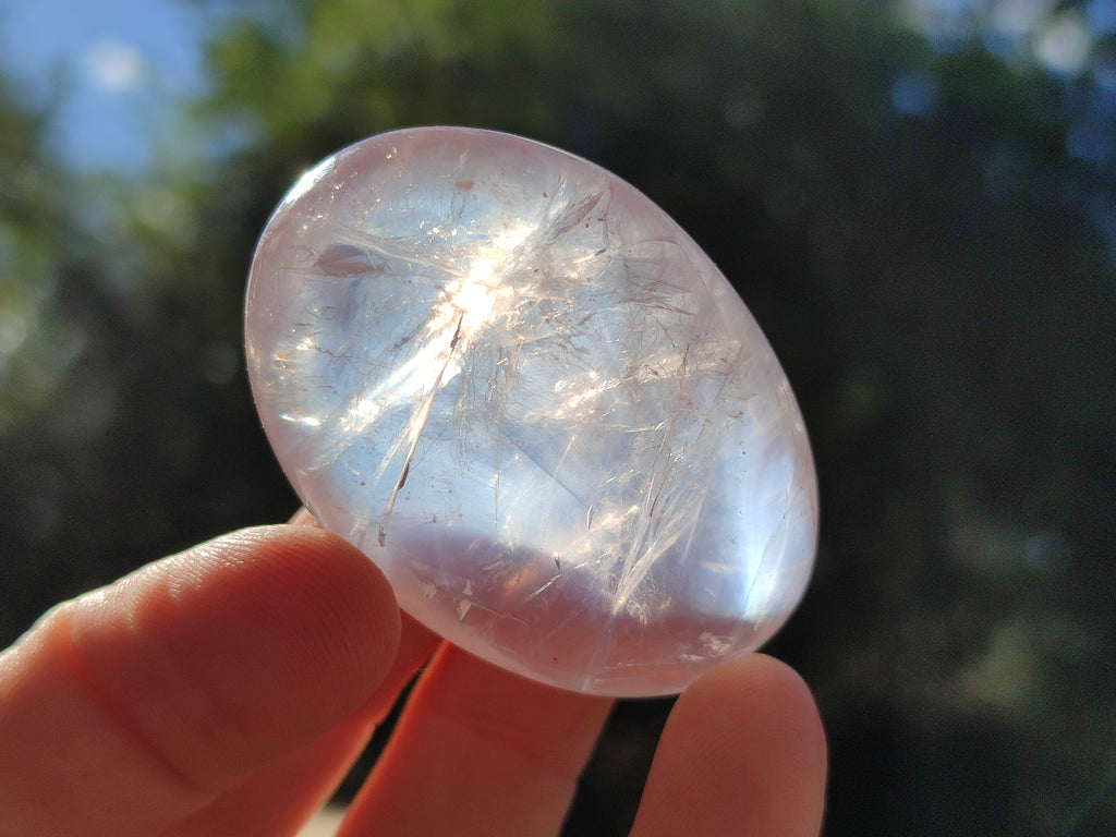 Polished Rose Quartz Palm Stones x 35 From Ambatondrazaka, Madagascar - Toprock Gemstones and Minerals 