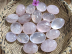 Polished Rose Quartz Palm Stones x 35 From Ambatondrazaka, Madagascar - Toprock Gemstones and Minerals 
