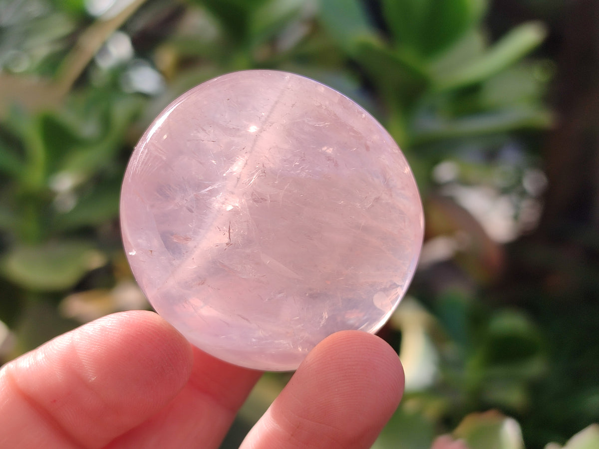 Polished Rose Quartz Palm Stones x 35 From Ambatondrazaka, Madagascar - Toprock Gemstones and Minerals 