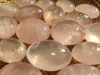 Polished Rose Quartz Palm Stones x 35 From Ambatondrazaka, Madagascar - Toprock Gemstones and Minerals 