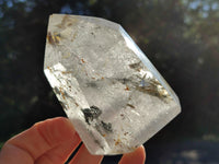 Polished Mixed Inclusion Quartz Crystals with Amethyst and Chlorite x 5 from Madagascar