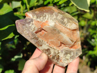Polished Mixed Inclusion Quartz Crystals with Amethyst and Chlorite x 5 from Madagascar