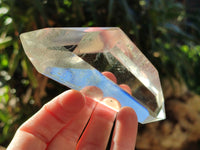 Polished Mixed Inclusion Quartz Crystals with Amethyst and Chlorite x 5 from Madagascar